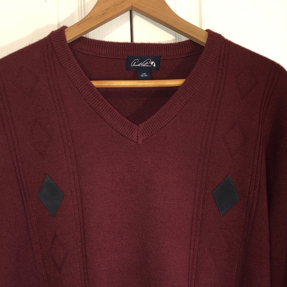 V Neck Diamond Patched Sweater GOLF ATTIRE